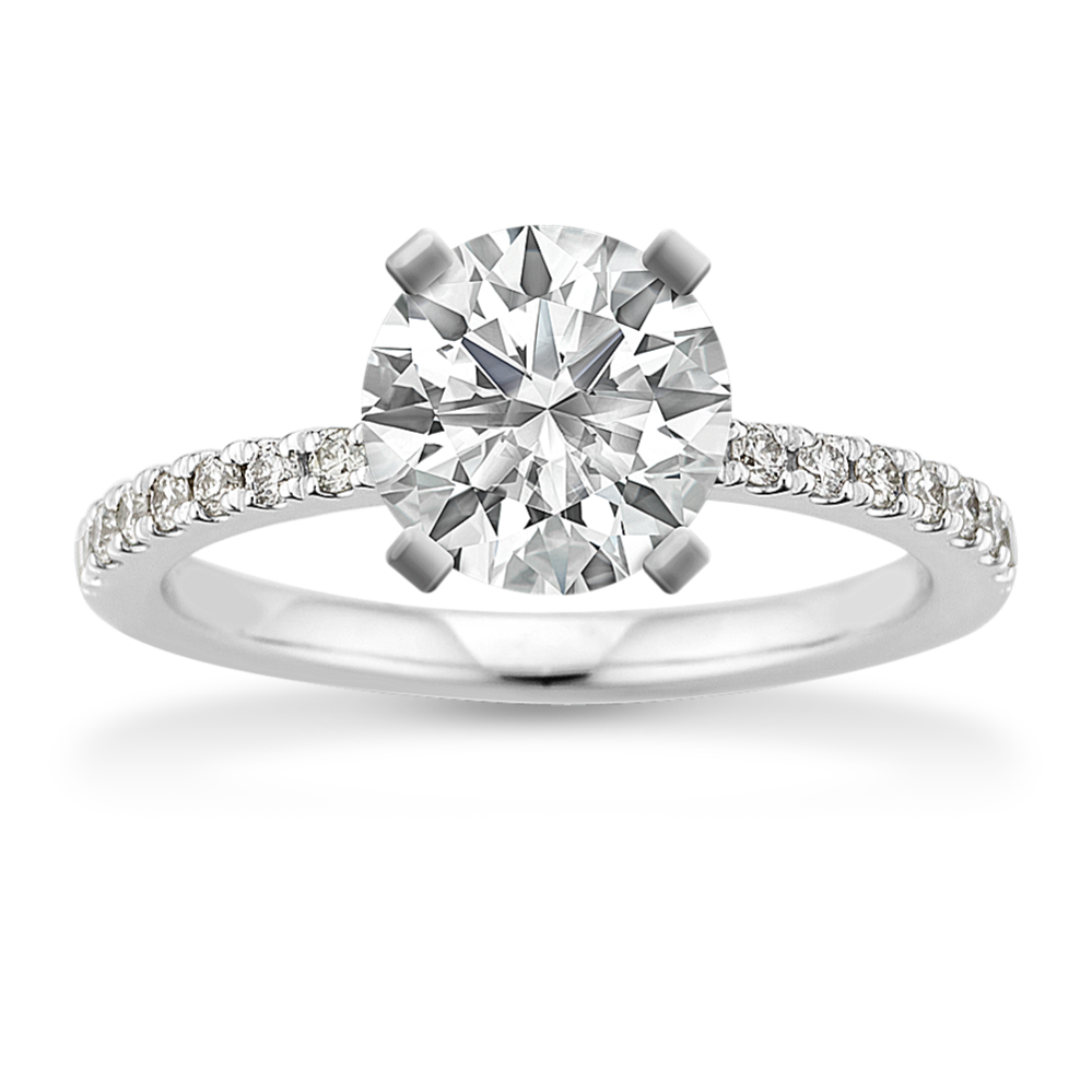 Vista Pave Engagement Ring in Platinum