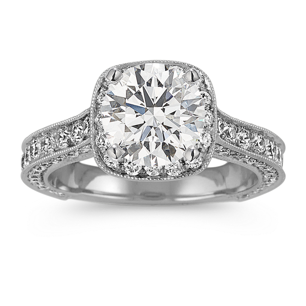 Novara Halo Engagement Ring in Platinum