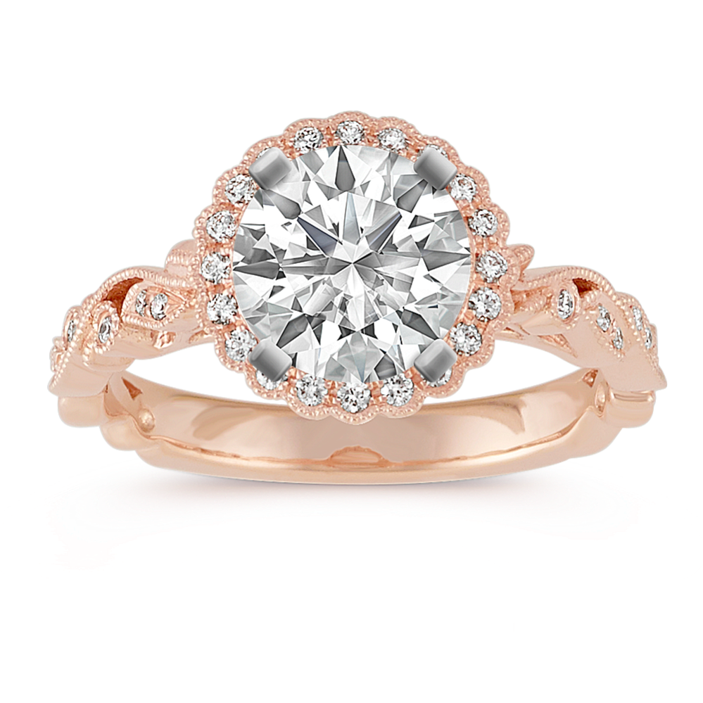 Chantilly Halo Engagement Ring (Round)