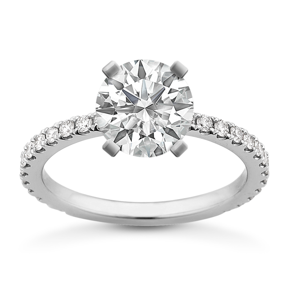 1.08 ct. Natural Diamond Engagement Ring in White Gold Shane Co