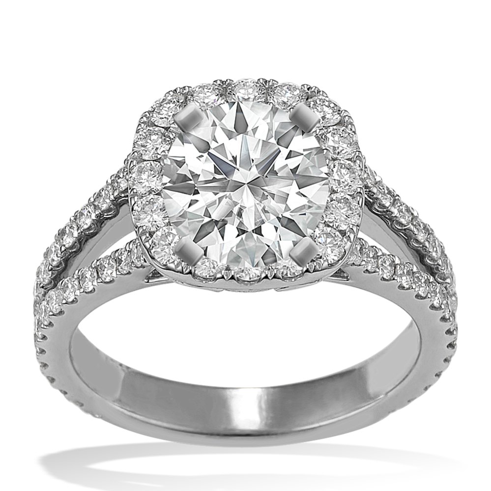 Allegro Split-Shank Halo Engagement Ring