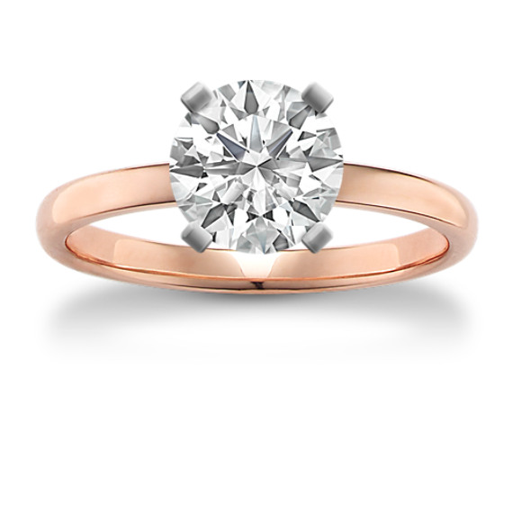 Classic Engagement Ring in 14k Rose Gold with Brilliant Round Diamond