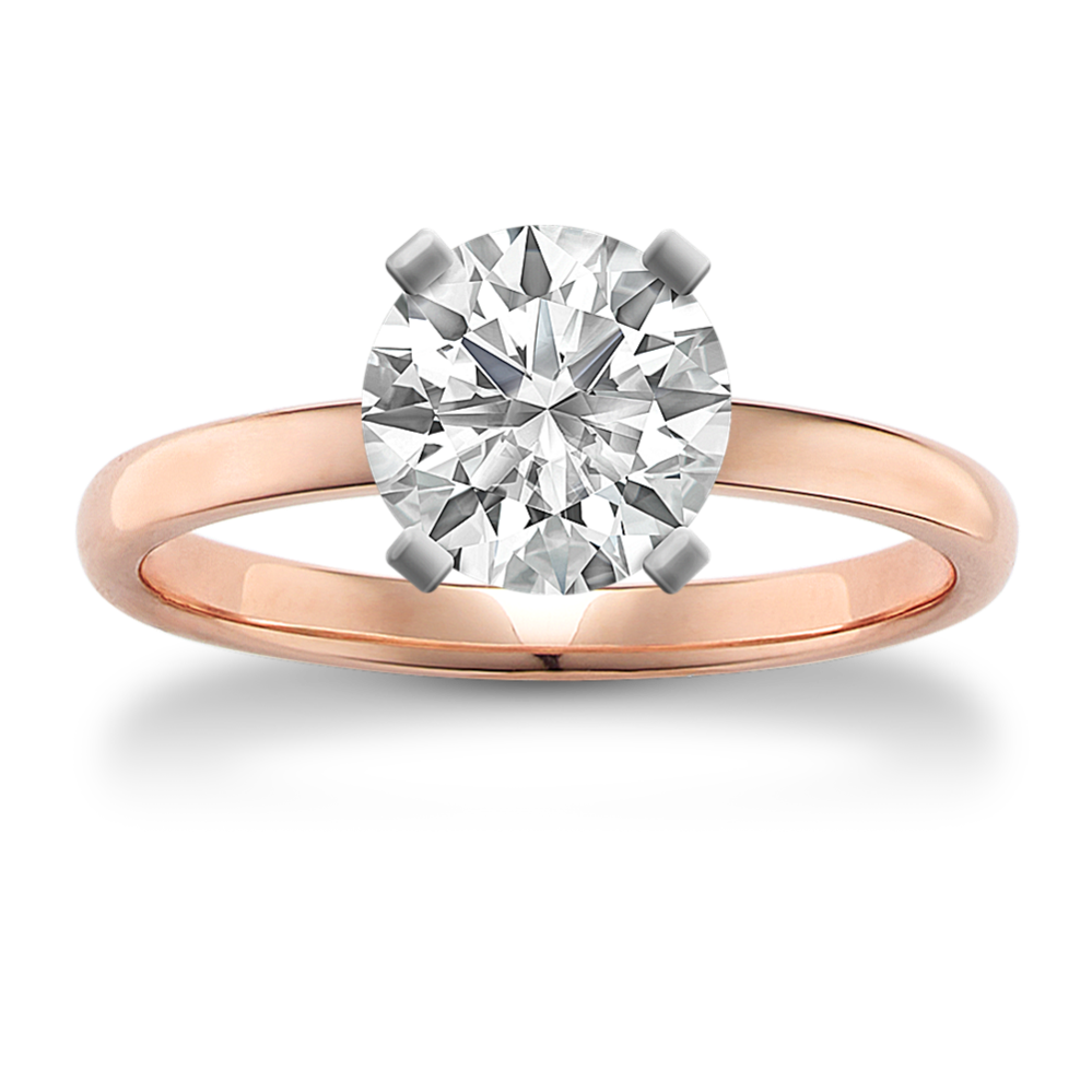 1.01 ct. Natural Diamond Engagement Ring in Rose Gold