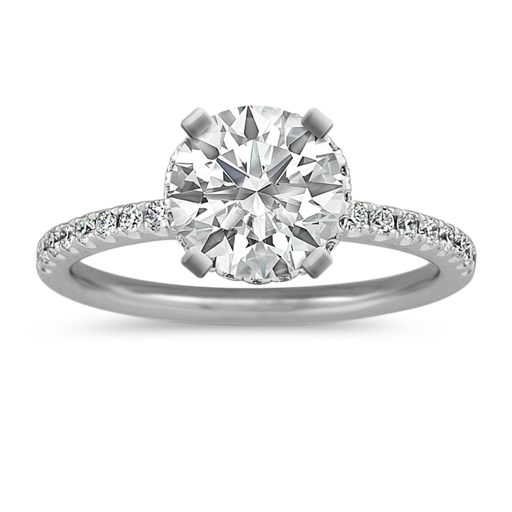 Round Diamond Halo Engagement Ring