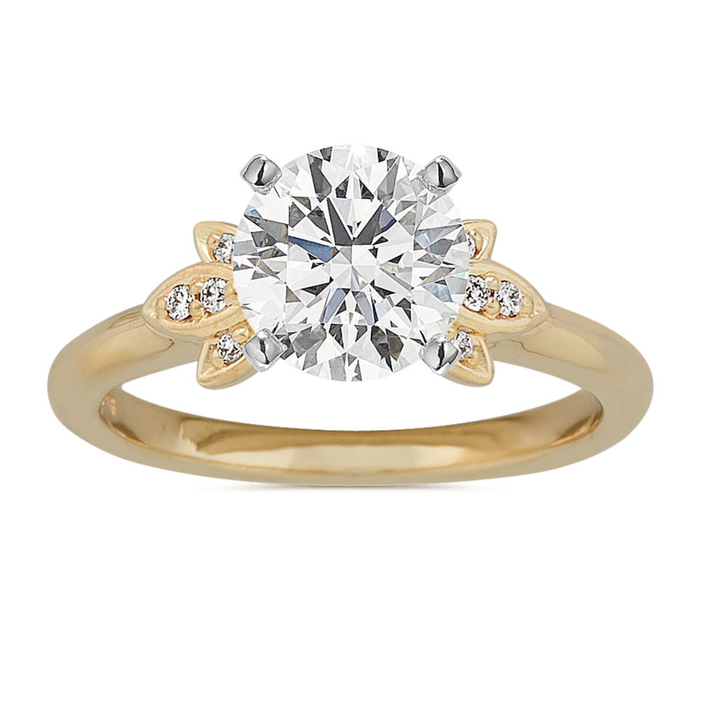 Magnolia Diamond Engagement Ring in 14k Yellow Gold