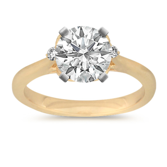 Diamond Engagement Ring in 14k Yellow Gold with Brilliant Round Diamond