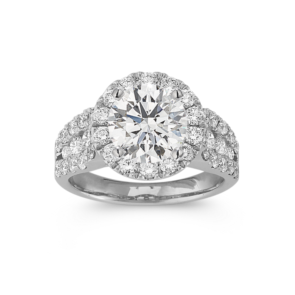 Round Halo Natural Diamond Engagement Ring Shane Co.