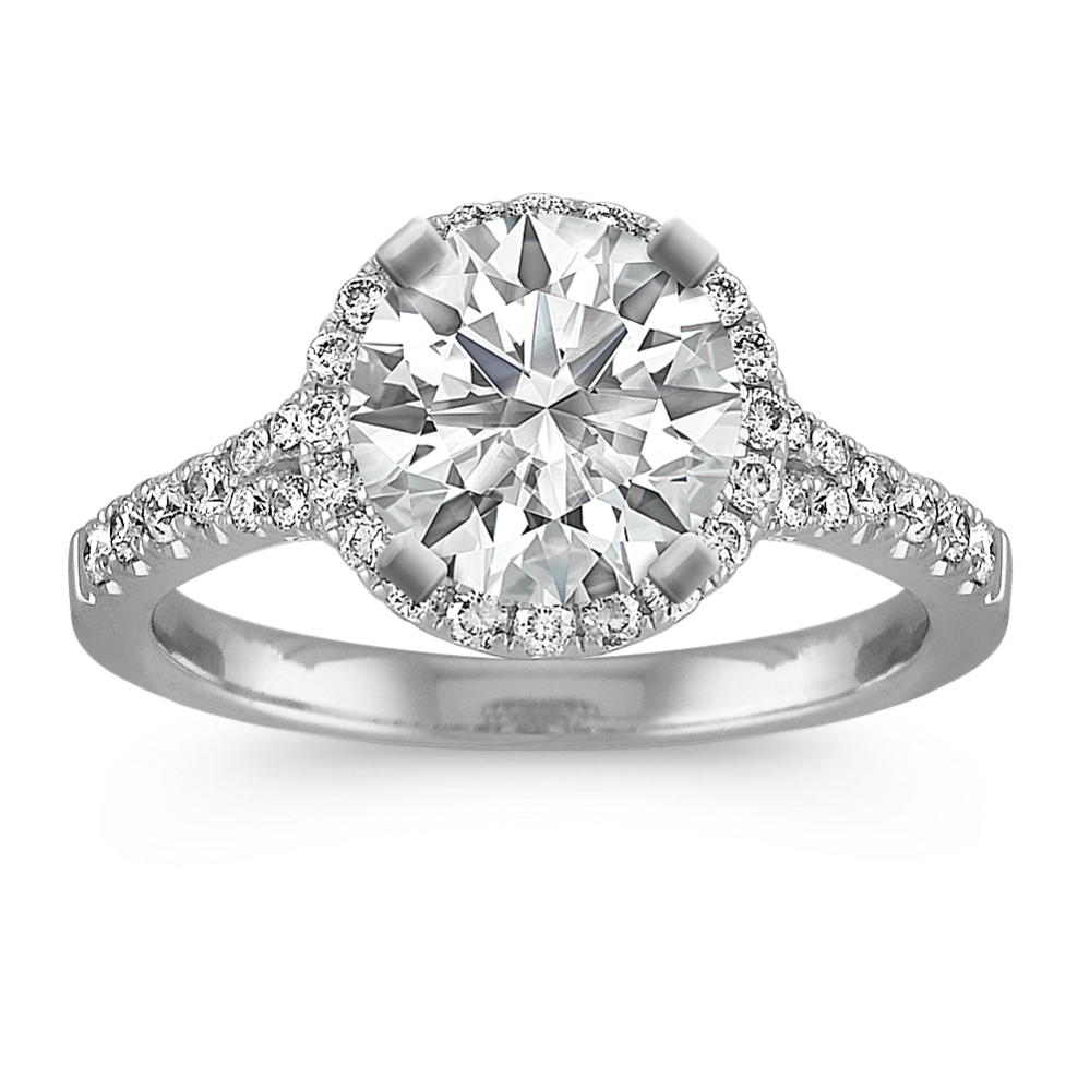 Della Double Halo Engagement Ring (Round)