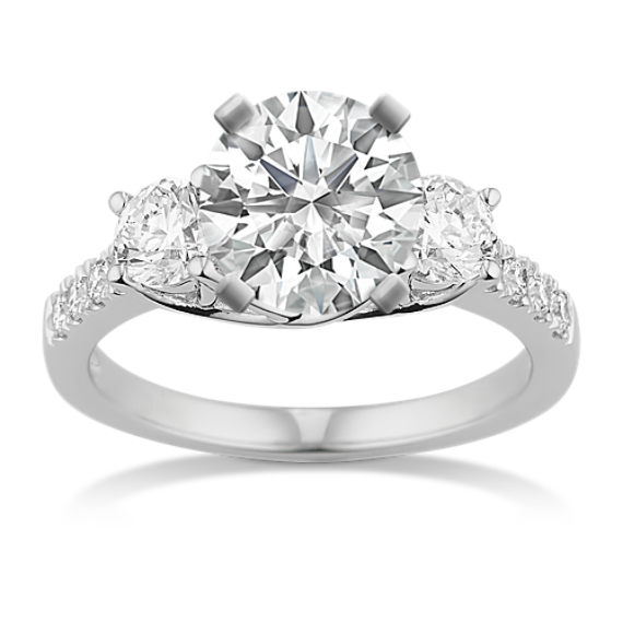 Forte Three-Stone Engagement Ring in Platinum