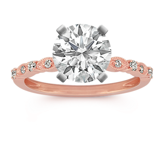 Como Vintage Diamond Engagement Ring in 14K Rose Gold