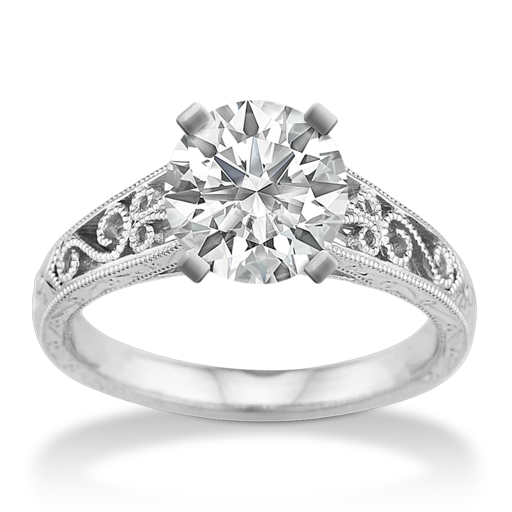 1.5 ct. Lab-Grown Diamond Engagement Ring in White Gold