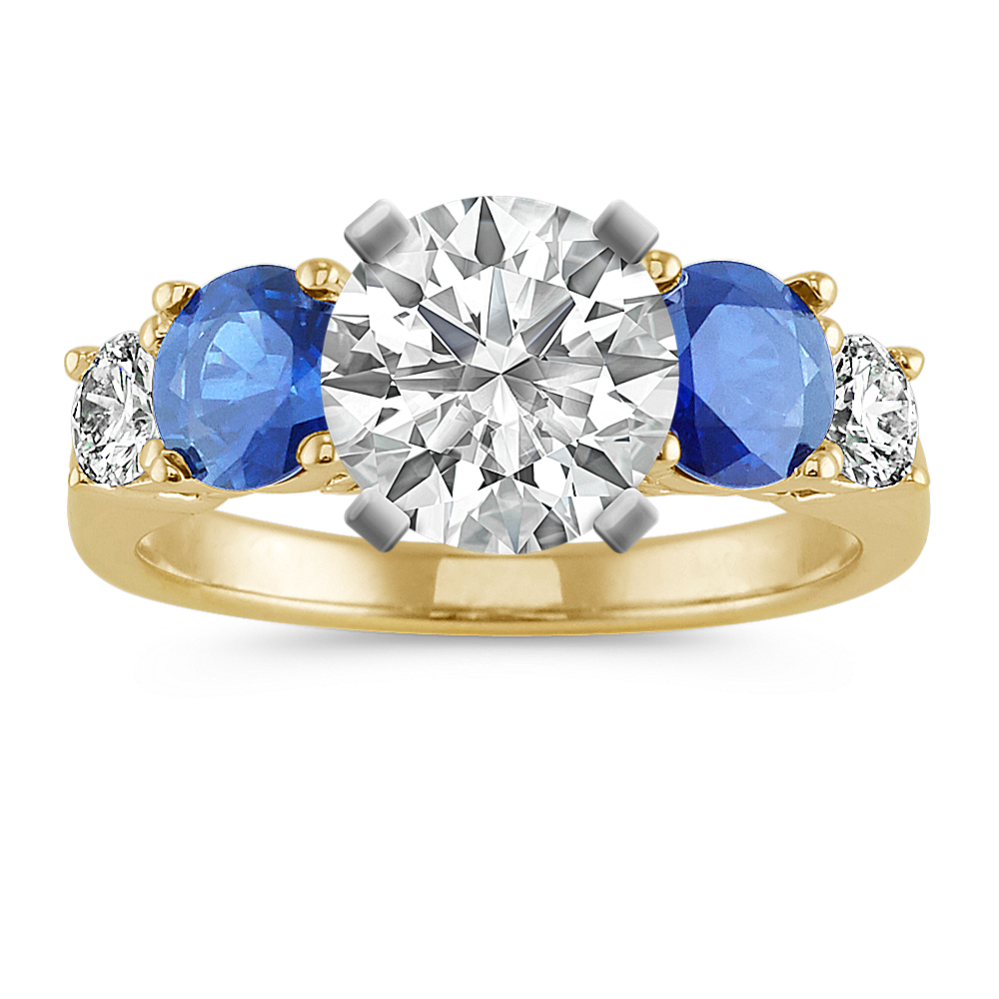 Hydrangea Kentucky Blue Sapphire Engagement Ring
