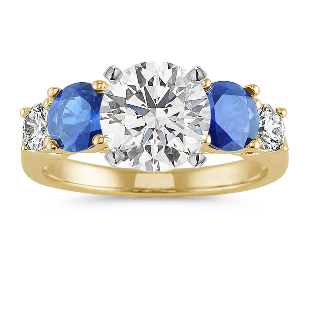 Hydrangea Kentucky Blue Sapphire Engagement Ring