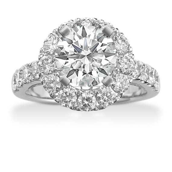 Round Diamond Halo Engagement Ring with Brilliant Round Diamond