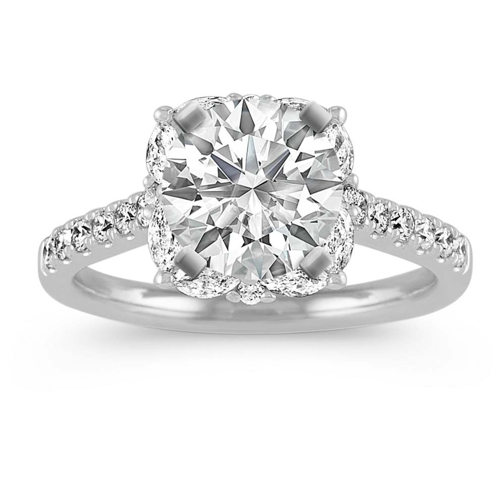 Jubilee Diamond Halo Engagement Ring Setting Price