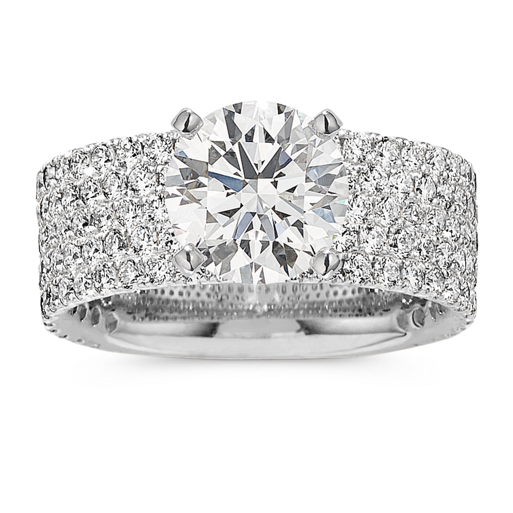 Charlotte Five-Row Diamond Pave Engagement Ring
