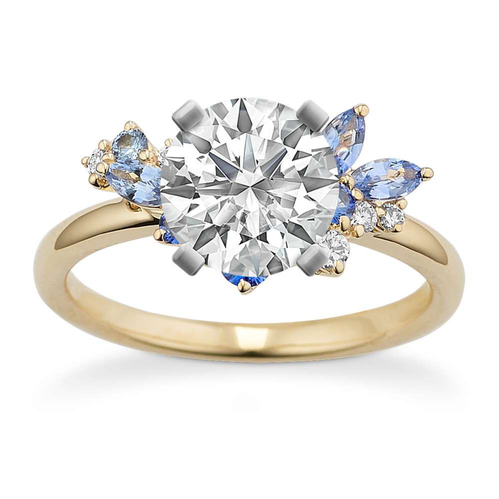 Yasmin Blue Sapphire Engagement Ring