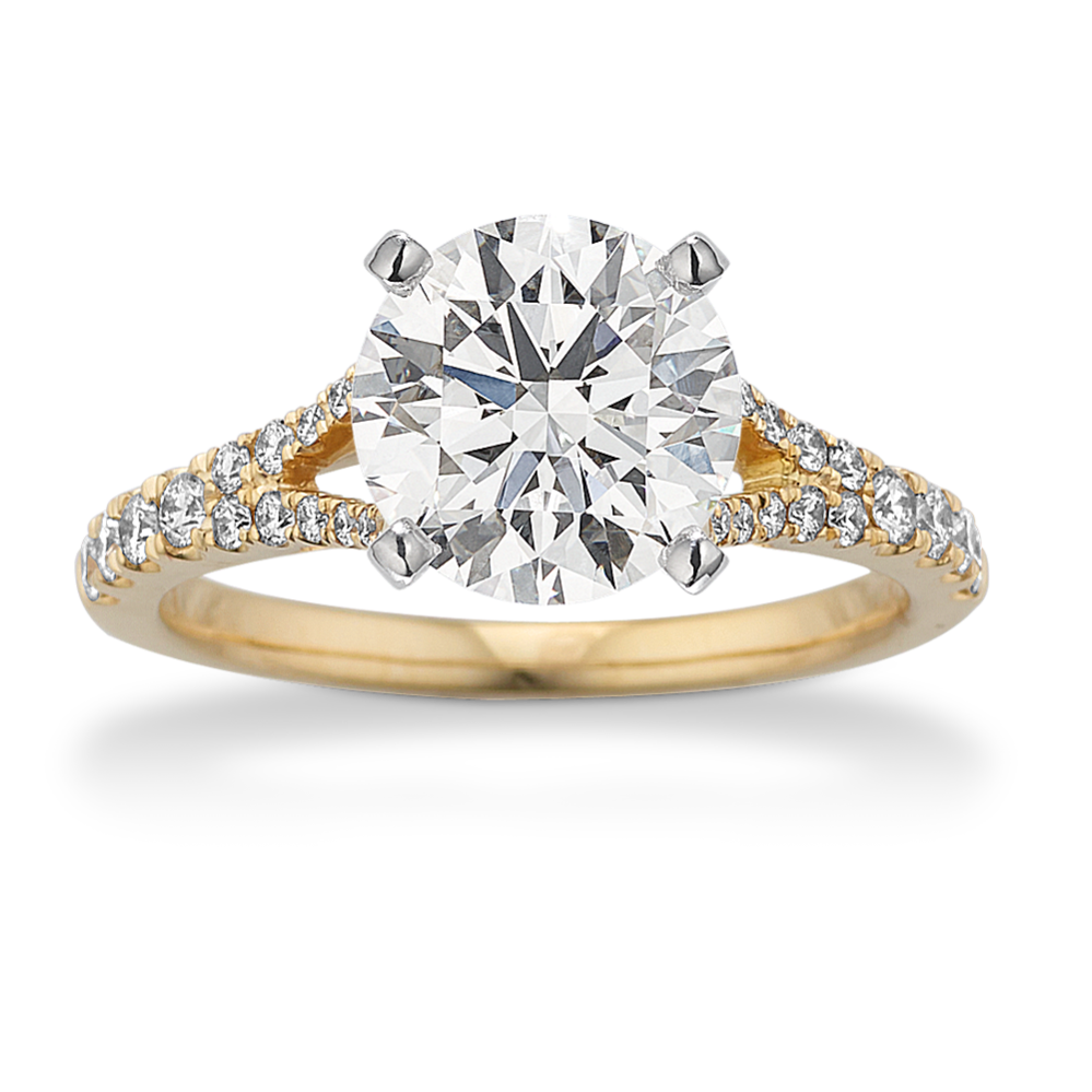 Crossover Cathedral Diamond Pave Engagement Ring