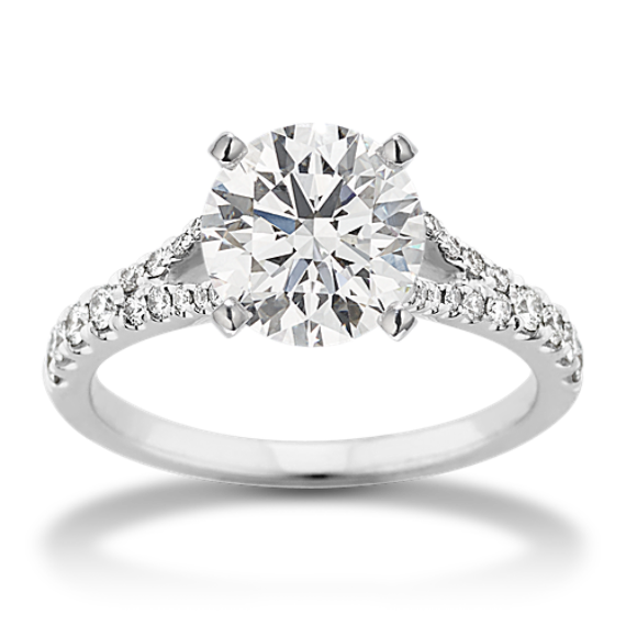 Crossover Cathedral Diamond Pave Engagement Ring