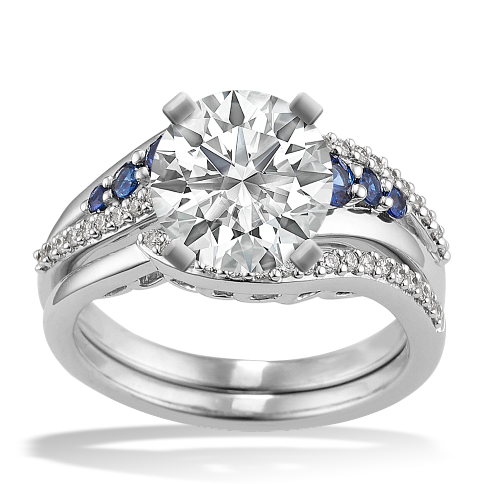 Daphne Sapphire Diamond Wedding Set Shane Co