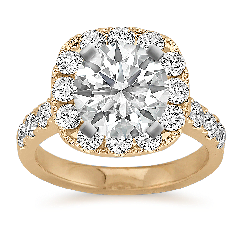 Halo Diamond Engagement Ring