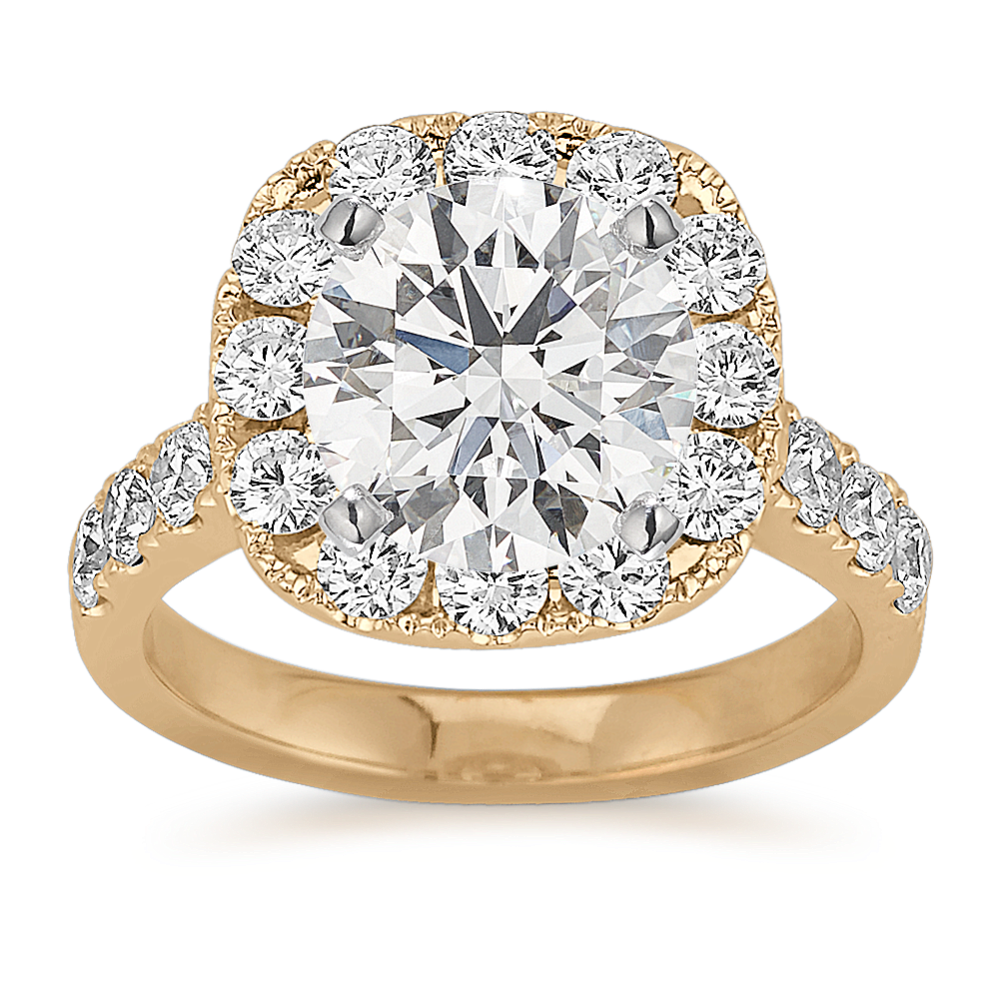 Brava Halo Engagement Ring for 2 ct Cushion