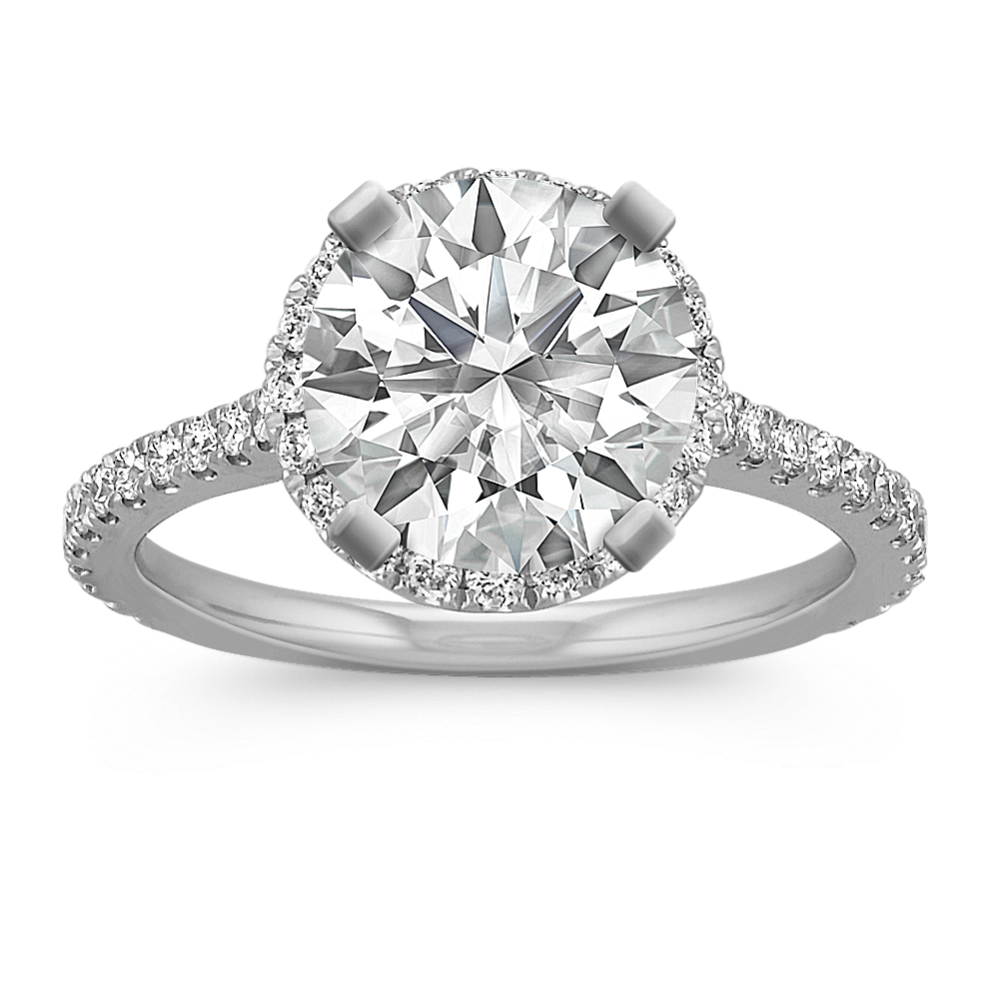 Ella Halo Engagement Ring for 2 ct Round