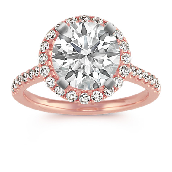 Classic Pave-Set Diamond Halo Engagement Ring