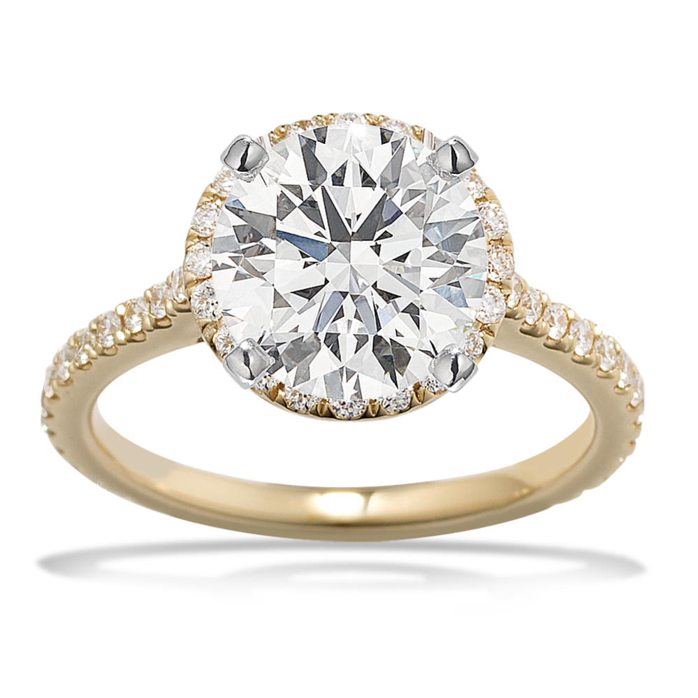 Ella Halo Engagement Ring for 2 ct Round