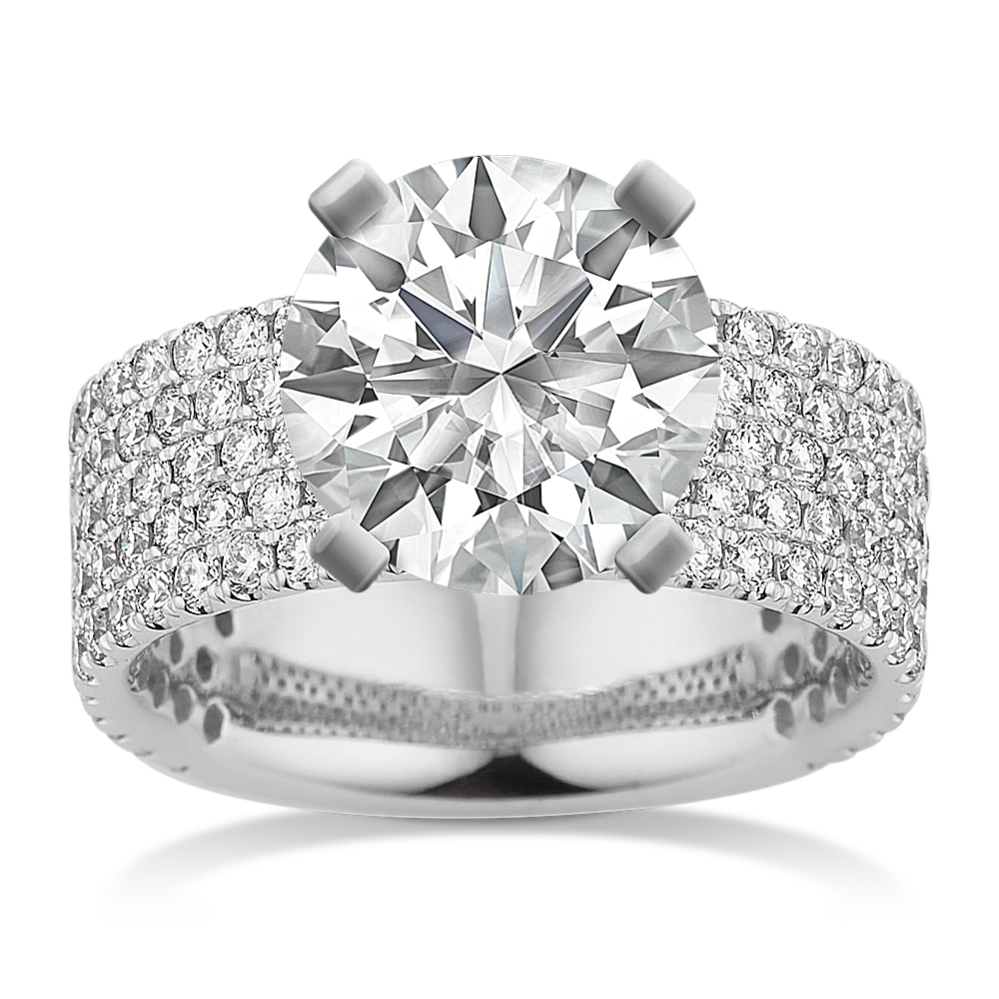 Charlotte Five-Row Pave Engagement Ring