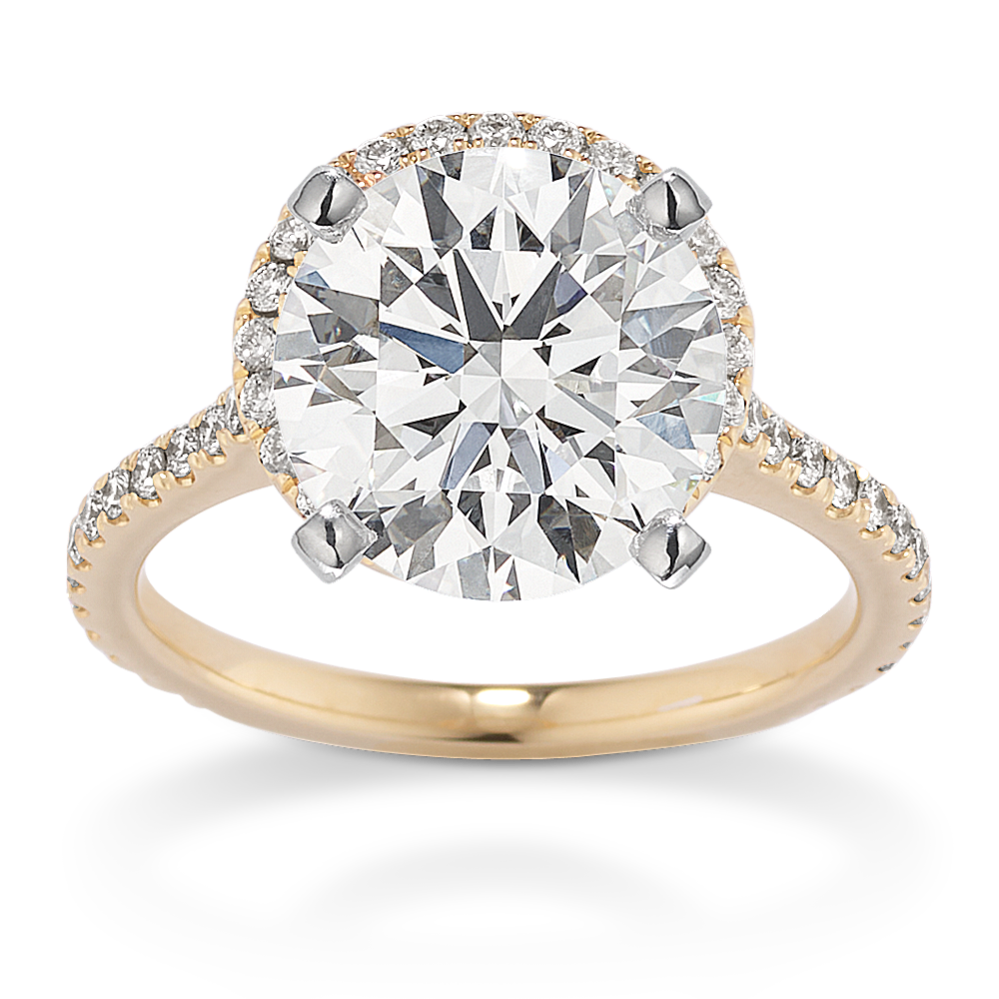 Slim Halo Engagement Ring for 3.25 ct Round