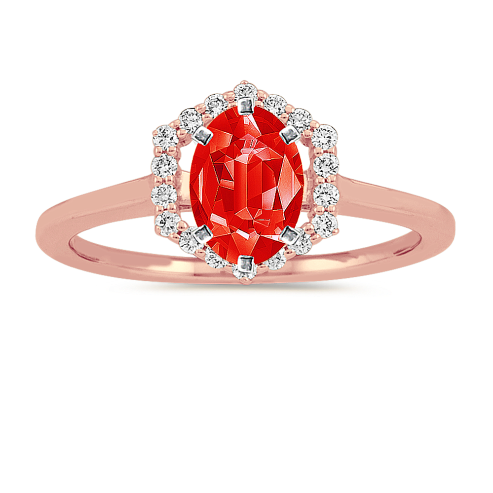 Halo Diamond Engagement Ring in 14k Rose Gold