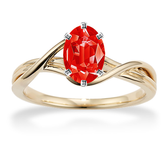 7.73 mm Fire Sapphire Engagement Ring in Yellow Gold | Shane Co.
