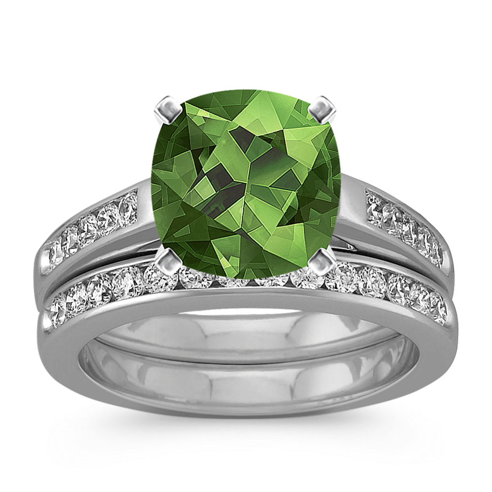 Cathedral Diamond Wedding Set with Channel-Setting