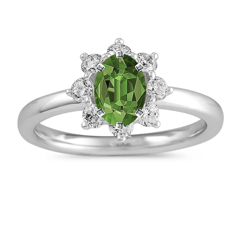 Snowflake Diamond Halo Engagement Ring