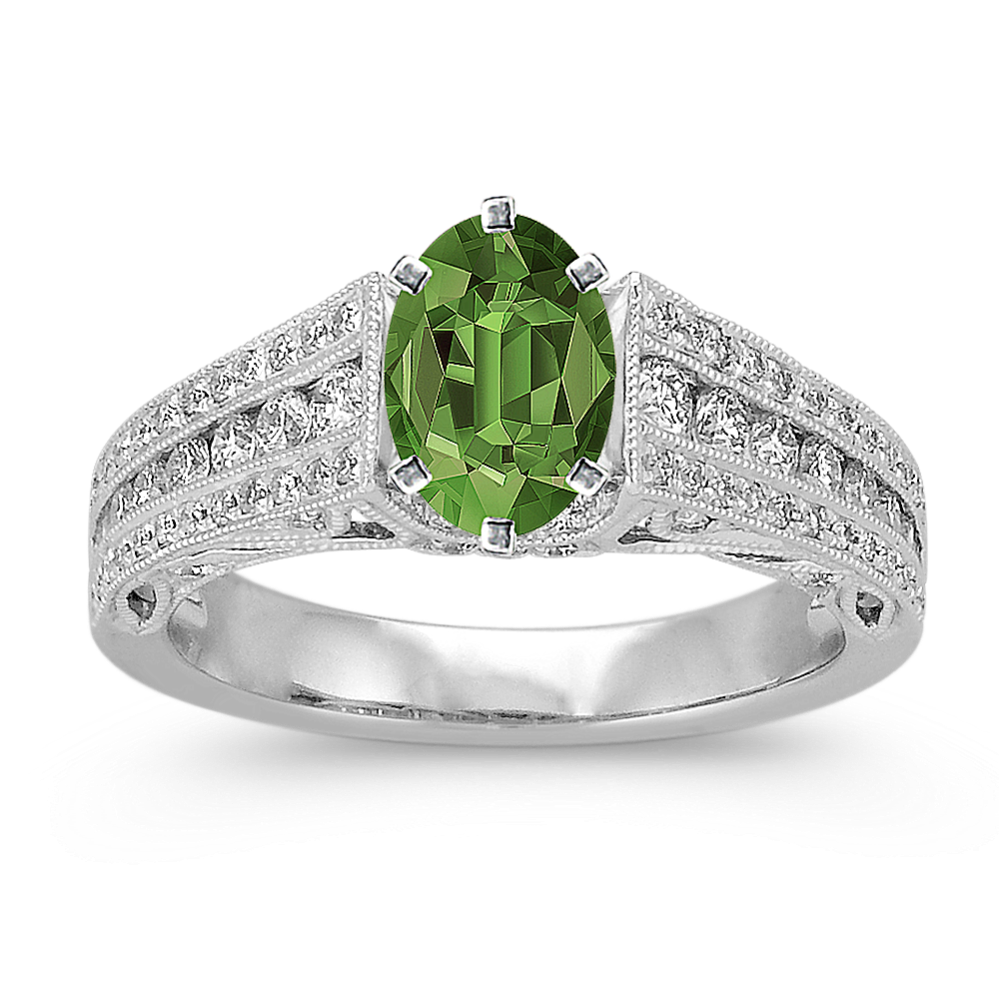 Sevilla Vintage Cathedral Diamond Pave and Channel-Set Engagement Ring