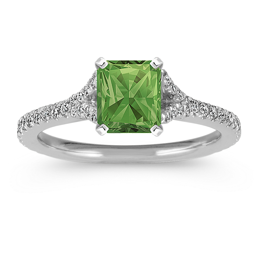 Diamond Cathedral Engagement Ring in Platinum