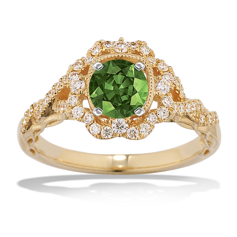 Zinnia Halo Engagement Ring (Round)