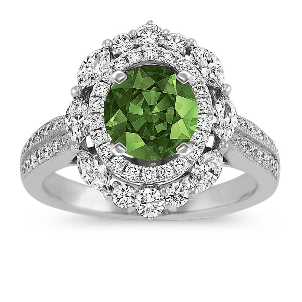 Baroness Double Halo Engagement Ring