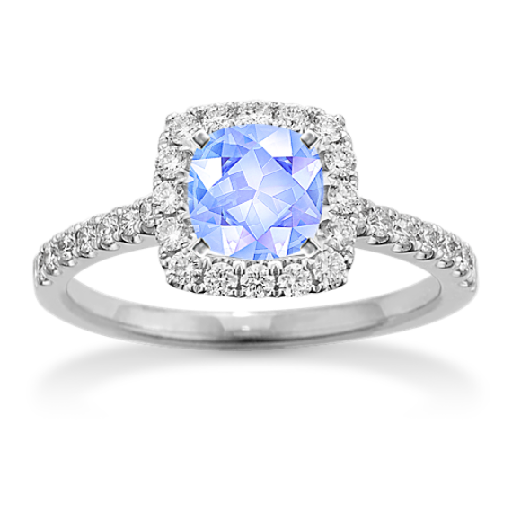 Vista Halo Engagement Ring for 1 ct Cushion