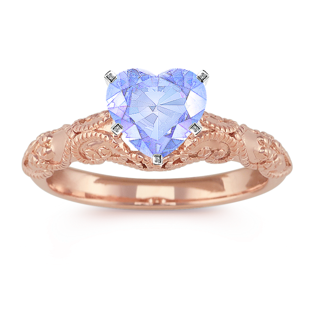 Vintage Engagement Ring in 14k Rose Gold