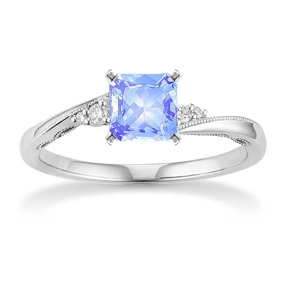 Plume Engagement Ring in Platinum