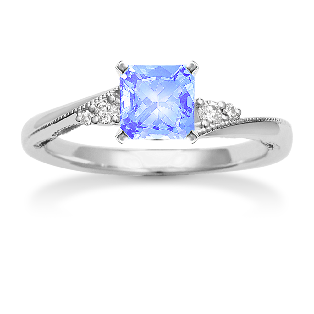 Plume Engagement Ring in Platinum