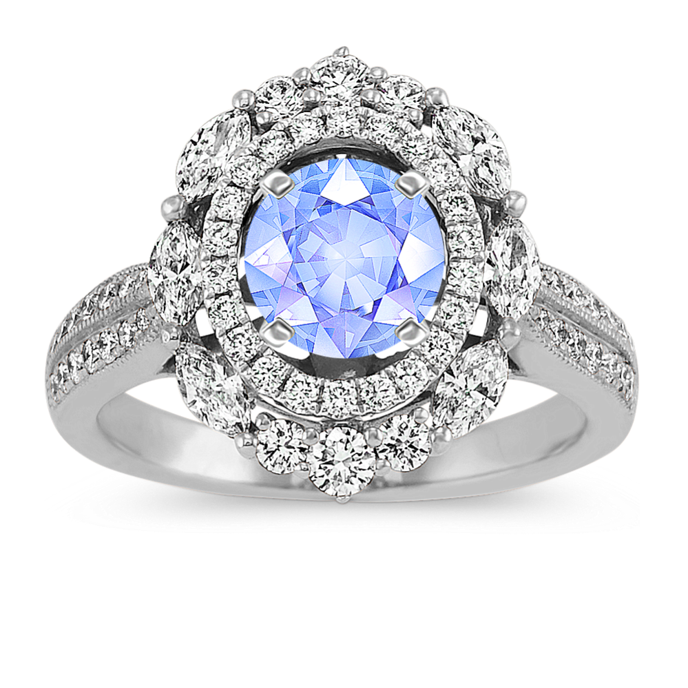 Baroness Double Halo Engagement Ring