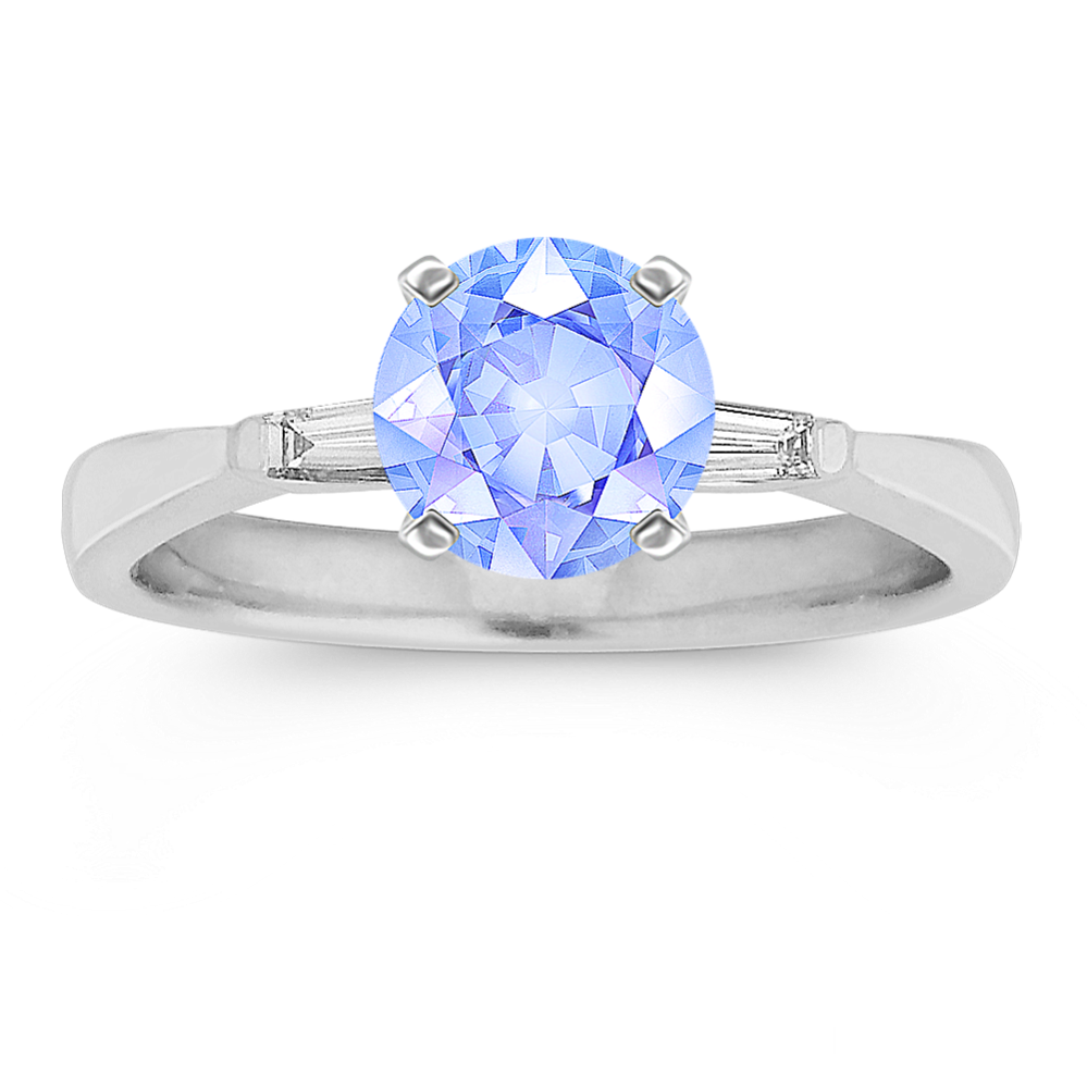 Tapered Baguette Three-Stone Engagement Ring