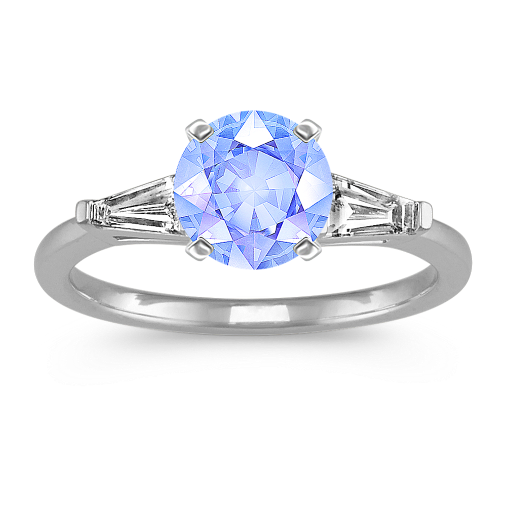 Baguette Diamond Three-Stone Engagement Ring