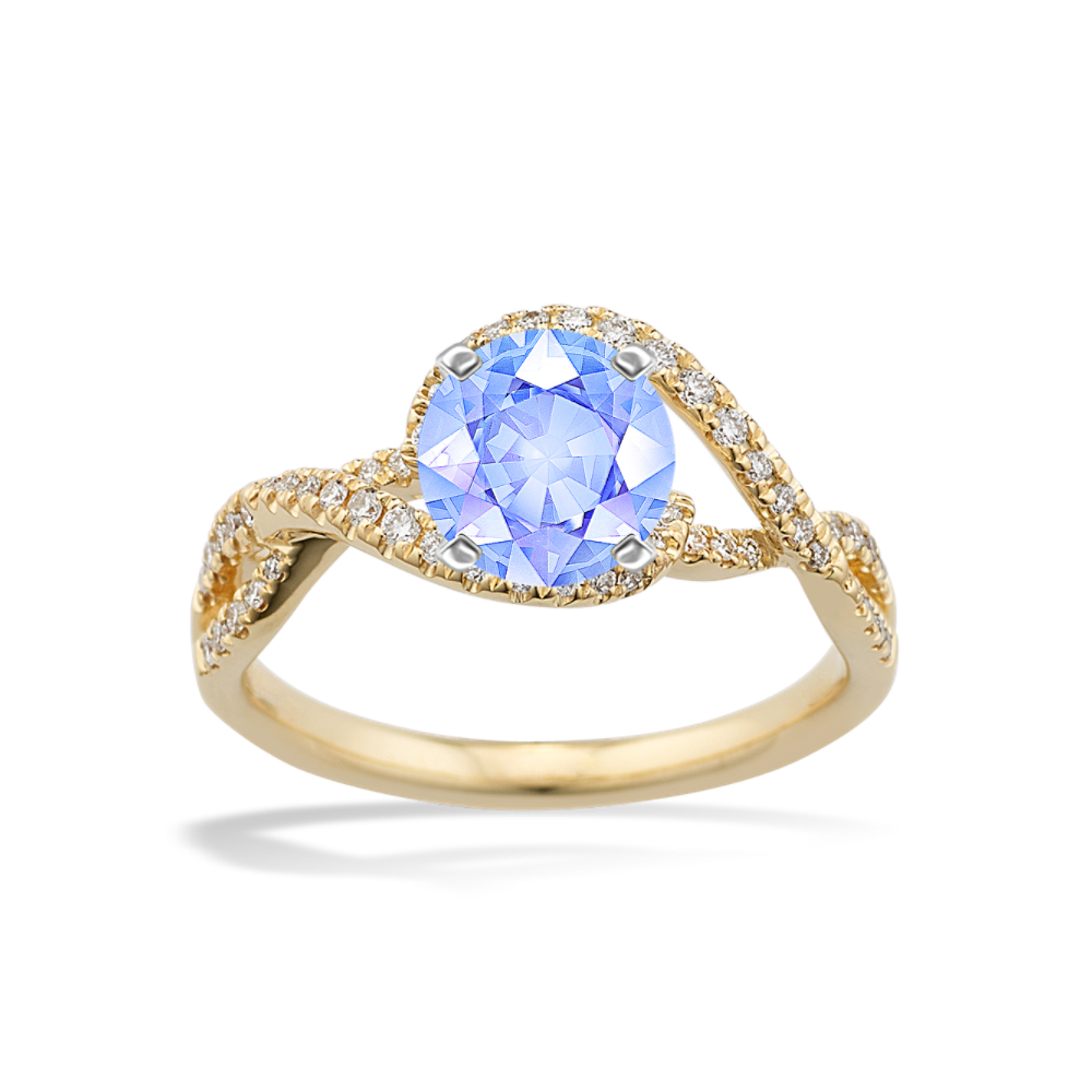 Padua Diamond Swirl Engagement Ring in 14k Yellow Gold