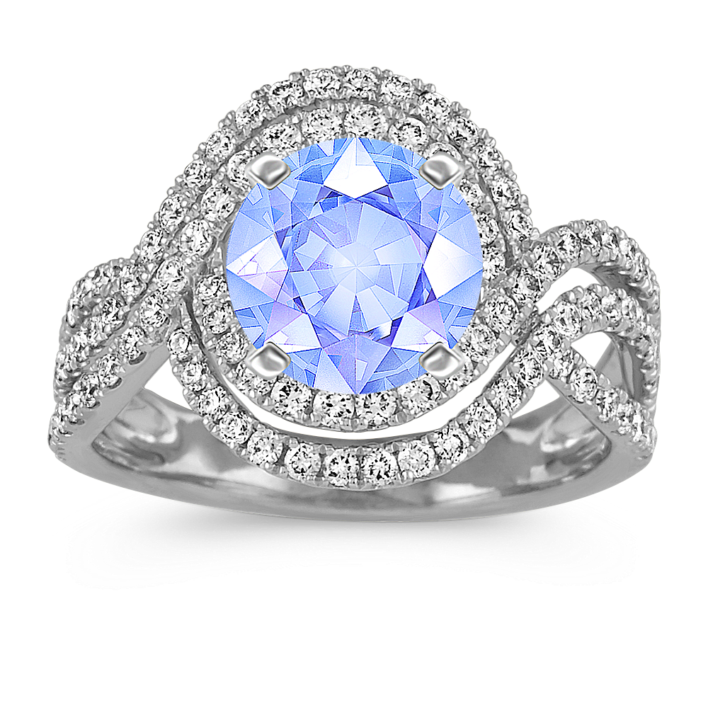 Ice blue on sale sapphire engagement ring