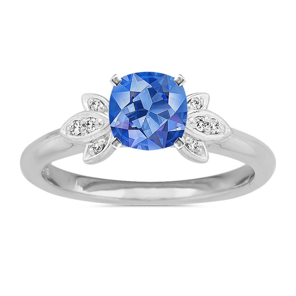 Magnolia Diamond Engagement Ring in 14k White Gold