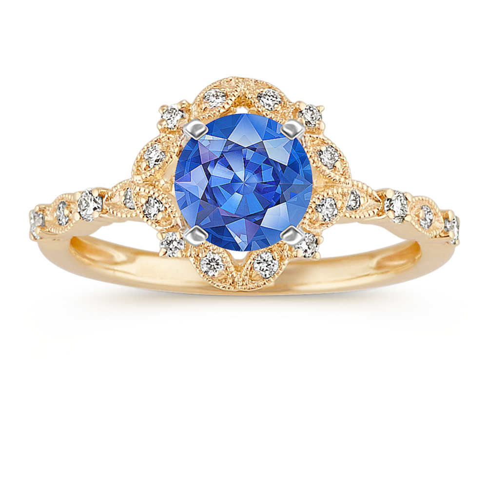 Cecelia Halo Engagement Ring for 0.75 ct Round